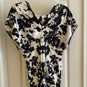 Evan Picone Black and White Floral Dress Size 12